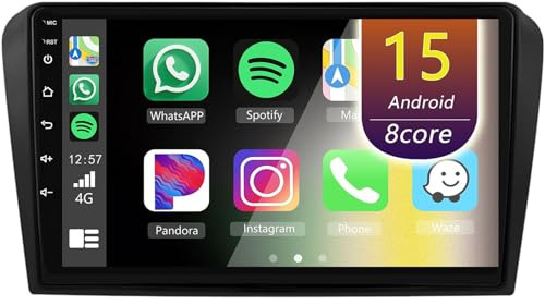 Eouyt Android Radio Coche para Mazda 3 2004-2009 con Carplay Android Auto, Radio Táctil de 9 Pulgadas con WiFi Bluetooth(8Core(6+128GB))
