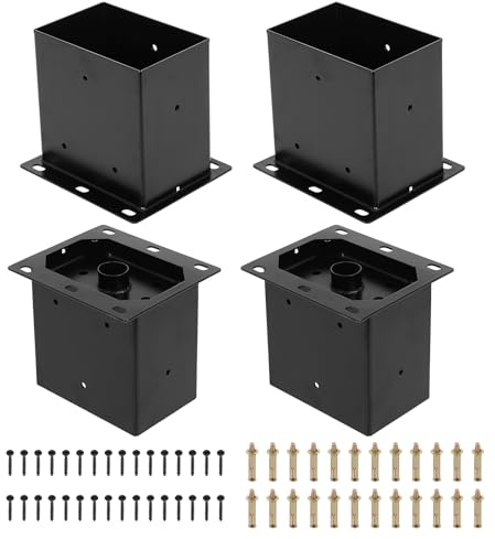 4 x 6 Inch Post Base, 4 Pack Post Brackets (Inner Size 3.6x5.6)