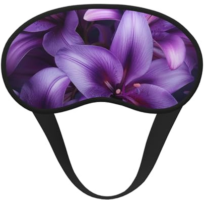 Schlafmaske mit Lilien-Blumendruck, für Damen und Herren, kein Augendruck, Augenmaske für Reisen und rundum Schlaf