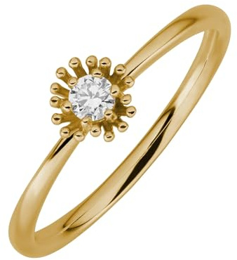 Lyomi Damen Ring 585/- Gold Glänzend Diamant Lab Grown gelb 0,10ct. 067370164-1