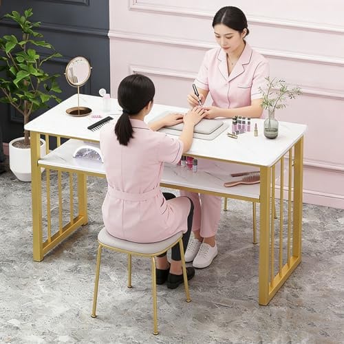 Nagelstudio-Tisch Manikürtisch für professionelle Handarbeit, Professioneller moderner Arbeitsplatz für Nageldesign,Nagelpflege-Tisch aus Holz für Salons Spas, Ausstattung für Make-up und Nagelpflege