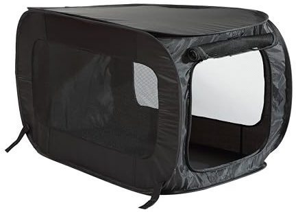 Beatrice Home Fashions Tragbare, zusammenklappbare Hundehütte, Reisekäfig, für Katzen und Hunde, 82,5 cm L x 49,5 cm B x 49,5 cm H, Schwarz