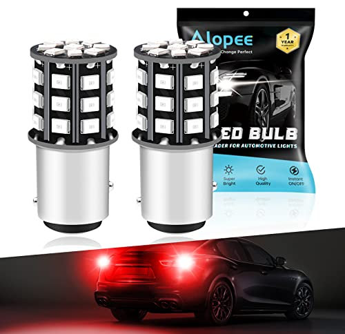 Alopee P21/5W 1157 BAY15D Led Brake Stop & Tail Light Car Bulbs - 12V-24V Extremely Bright Red 2835 33 SMD Replacement for 1016 1034 7528 2057 2357 for Rear Stop Light Tail Position Bulbs (2-Pack)