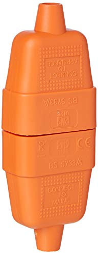 Merriway BH05740 2-Pin Flex Connector, 10 Amp, Orange