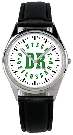 KIESENBERG Armbanduhr Deutsche Reichsbahn DDR Geschenk Artikel Idee Fan Damen Herren Unisex Analog Quartz Lederarmband Uhr 36mm Durchmesser B-1172