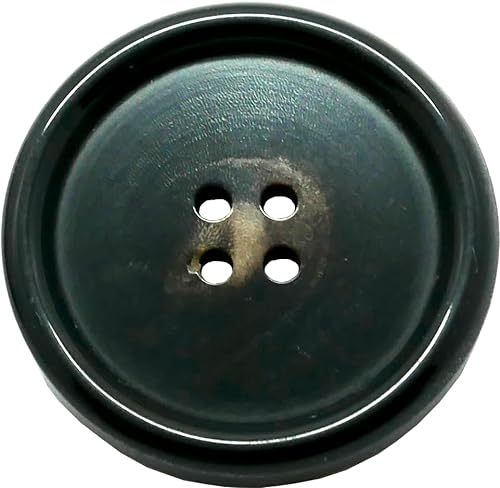 LÜNA Knöpfe ECHT HORN schwarz 15mm, 12 Stück