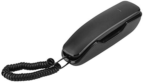 Garsent Telefono cordless a parete, funzione di ripetizione muto/mute, analogico, per ufficio, casa, colore nero