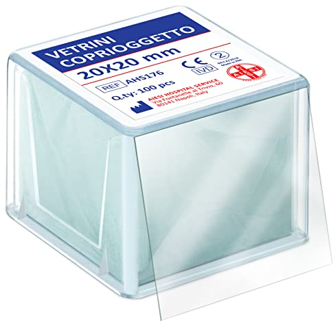 AIESI® Deckgläser Mikroskop Größe 20x20 mm (Packung mit 100 Stück)