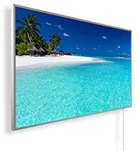 Könighaus 1000W Infrarotheizung mit Bild in HD Qualität ✓ inkl. Smart Thermostat ✓ 5 Jahre Garantie ✓ Doppelter überhitzungsschutz ✓ Infrarot Wandheizung ✓ Motiv: 28. Strand