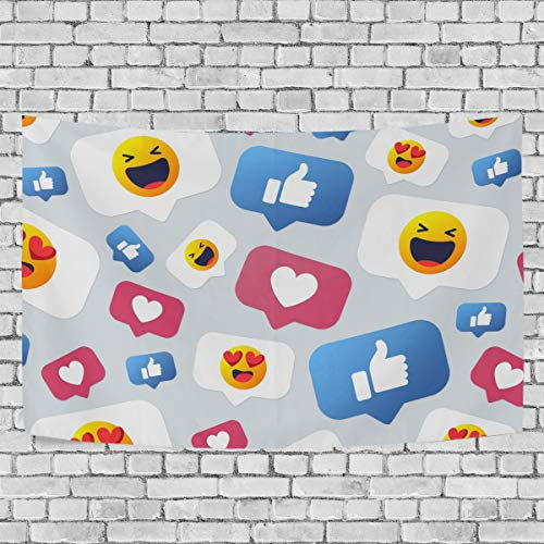 MONTOJ Buntes Smiley-Betttuch, Wandkunst, Wandbehang, Querformat