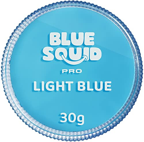 Blue Squid Pinturas faciales profesionales con base acuosa, aptas para la cara y para el cuerpo, para niños, adultos y efectos especiales, envase individual (color azul claro, 30 g)