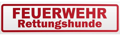 Kiwistar Magnetschild Feuerwehr Rettungshunde V2 - 30cm Rot - reflektierend - magnetisch für Auto PKW Kfz - wiederverwendbares Hinweisschild aus Magnetfolie - für Fahrzeug, Truck