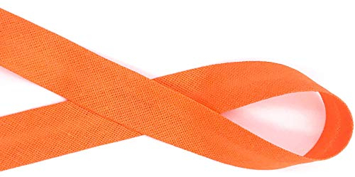 Schrägband Baumwolle frei Farbwahl, 18mm, 14 Farben 3m, 5m, 10m (Orange, 5m)