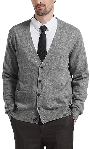 Kallspin Cardigan pour Homme en mélangé avec col en V et Boutons avec Poches