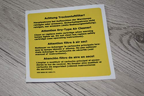 DEUTZ Aufkleber Trockenluftfilter für 06 und 07 Baureihe Traktor Emblem Sticker Label