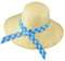 WIDMANN 29502 - Sombrero De Paja Campesino con Cinta, Mujer Adulta, Campesino, Francés, Fiestas De Verano, Talla Única, Color Azul Paja