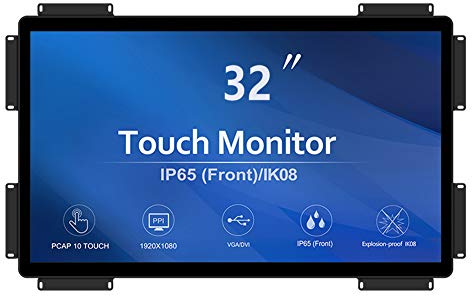 GreenTouch 32 pollici 10 punti PCAP Open Frame Touch Screen Monitor LCD industriale con porta video HDMI+VGA+DVI