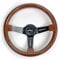 OCC MOTORSPORT VOLANTE SEMIDISLOCANTE MODELLO CLASSIC LEGNO BRACCI NERI - PROFONDITÀ 63 MM - 350 MM (14 POLLICI)