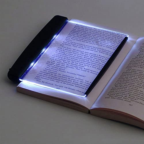 HEZHU Kreative LED-Buch-Licht-Lese Nacht Flache Platten-Auto-Spielraum-Panel Lampe mit Abnehmbarem Seitenclip (Schwarz)