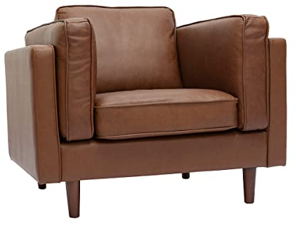 Miliboo Vintage-Ledersessel aus braunem Büffelleder Bradley