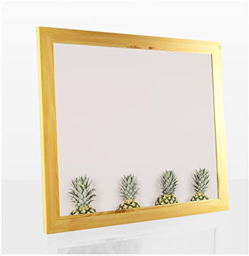 Colorello Deluxe Puzzlerahmen 48x68 cm Bilderrahmen Kiefer Dekor Hintergrund Weiss Kunstglas klar