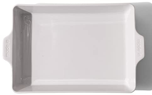 Made In Cookware – Rechteckige Auflaufform – Weiß – Handgefertigtes Porzellan – Professionelles Backgeschirr