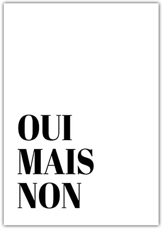 MOTIVISSO Poster Emily in Paris - Oui Mais Non (weiß/schwarz) 30 cm x 40 cm in vielen Größen verfügbar