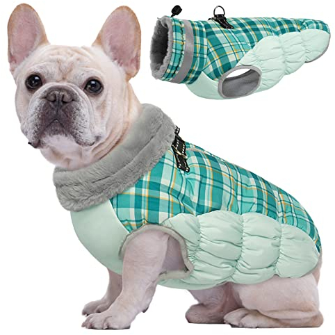 Kuoser Winter Hundejacke für mittelgroße Hunde – Wasserdichter & Winddichter Hundemantel mit Fleecefutter, Reißverschluss, D-Ring & Reflektoren – Warme Outdoor Hundebekleidung für Herbst & Winter, M