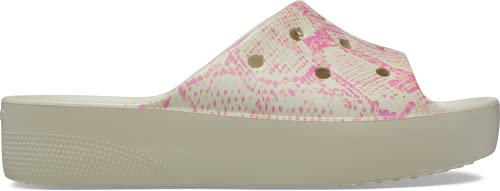 Crocs Women's Classic Platform Flip W Flop, Bone/Multi, 4 UK