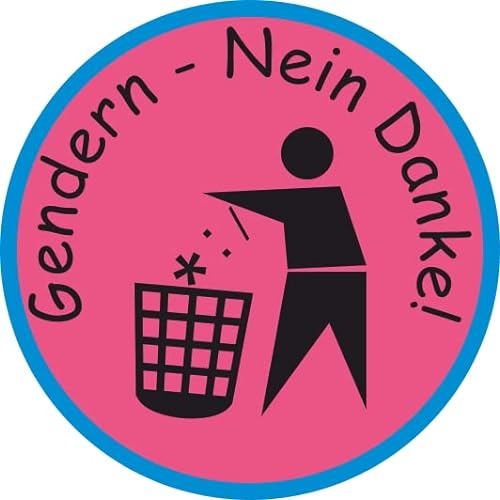 U24 Aufkleber Gendern - Nein Danke rosa Autoaufkleber Sticker 9 x 9 cm Konturschnitt