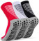NEWIROVE 3 Paare Fußballsocken Kinder Grip Socken Fussball Antirutsch Socken Sportsocken Kinder Trainingssocken Fußballstutzen für 6-9 Jahre Jungen und Mädchen Basketball Laufen,Weiß+Schwarz+Rot S