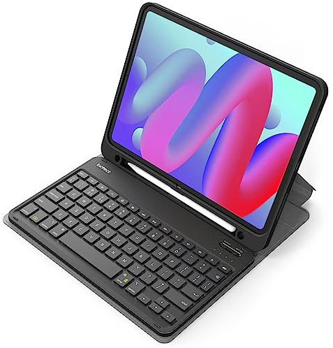 Inateck Case with Keyboard for iPad 10th Gen 2022 10.9 inch/11th Gen A16 2025 11 inch, Detachable Keyboard for iPad Air 11 M3 2025/M2 2024, Air 6/5/4 Gen, Pro 11 4/3/2/1, with Pencil Holder, KB04002