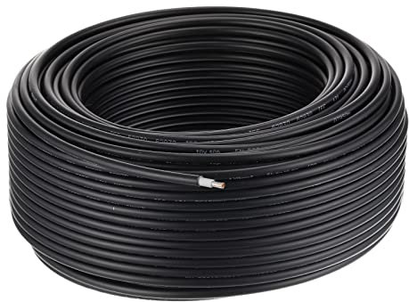 sourcing map Solaire Panneau Fil 229Ft 10Awg 6mm2 Solaire Câble Extension Étain Cuivre Fil Noir pour RV Bateau Marine Panneau Solaire