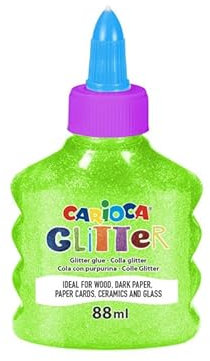 Carioca Colla bottiglietta glitter glue neon lavabile 88 ml verde 3+