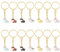 CRASPIRE 14 Pcs Vache Émail Porte-Clés Doux Animal Ferme Porte-Clés 7 Couleur Pendentif Suspendu Charme Porte-Clés en Vrac pour Sac à Main Voiture Écouteur Sac Portefeuille Sac à Dos Décorations Party