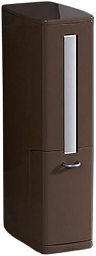Toilet Brush and Waste Bin Set,4 in 1 Trash Can Toilet Brush,Multifunctional space-saving storage box (Brown)