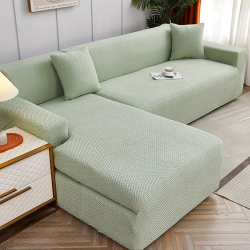 WULTNICEW Sofabezug Ecksofa L Form Jacquard Stretch Sofa Überzug Universal Couchbezug Für 1/2/3/4 Sitzer（L Form Ecksofa Erfordert Zwei）