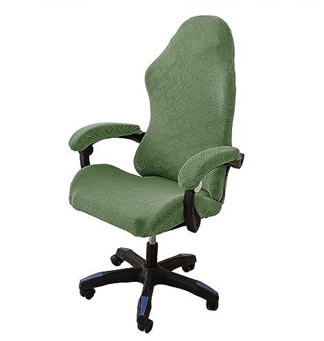 LIFEDX Gaming Stuhl Bezug Gamingstuhl Bezüge 4 Stück,Gaming Stuhlhussen mit Armlehnen/Stuhlrücken Bezug/Bürostuhl Bezug,Dehnbare Abnehmbar Waschbar für Computerstuhl Gamning-Stuhl,Kein Stuhl - Green