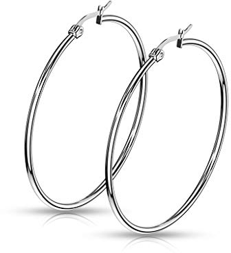 Bungsa Creolen klassisch 2mm breit aus Edelstahl Damen (20 mm)