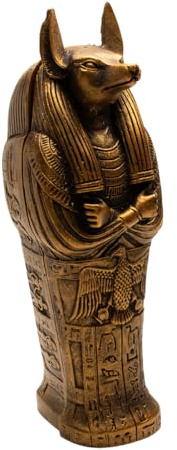 DISCOVERIES EGYPTIAN IMPORTS Ägyptischer Gott Anubis Sarkophag Box Sammelfigur - Antike Ägypten Statue - Hergestellt in Ägypten