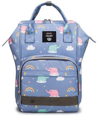 SONARIN Hohe Kapazität Multifunktionale Baby Wickelrucksack Wickeltasche,Stilvolle Wasserdichte Babytasche Tragbare Reise Wickeltasche Rucksack mit Kinderwagen Haken(Elefant)