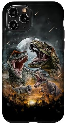Tyrannosaurus Rex Dinosaur in Prehistoric Era Full Moon Case for iPhone 11 Pro