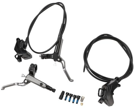 RiToEasysports 1 Pair Hydraulic Disc Brake Set,Aluminum Bicycle Disc Brake Oil Brake Hydraulic Brake Set with Calipers for Mountain Bike (Black)