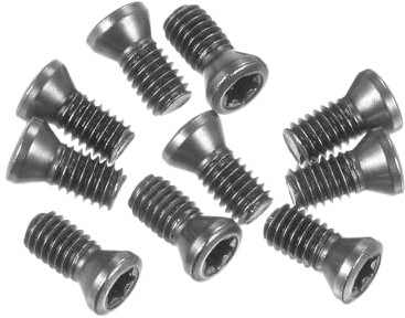 sourcing map 10pcs Torx Screw M3.5x9mm 12.9 Grade Round Flat Head with T15 Torx Wrench Screwdriver for Replaces Carbide Insert Cutters CNC Lathe Tool, Grey