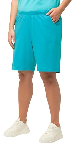 Ulla Popken Damen große Größen Übergrößen Plus Size Jerseyshorts, Taschen, Elastikbund tiefes Aqua 58+ 818396730-58+