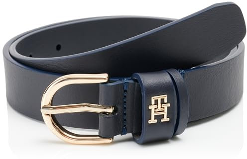 Tommy Hilfiger Damen Gürtel Essential Effortless 2,5 cm Ledergürtel, Blau (Space Blue), 85 cm