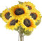 AUMAYCO Künstliche Sonnenblumen, 6 Stück, 19,7 Zoll Künstliche Langer Stiel Seide Sonnenblumen, Realistische Blumenarrangements für Vasen, Innen- und Außendekoration, Hochzeiten, Groß, Gelb.