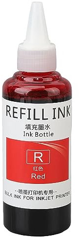 Stempel-Nachfülltinte, 100 ml, schnell trocknende Eier-Stempeltinte, Eier-Dater-Stempel-Nachfülltinte für Business School Family (Rojo)