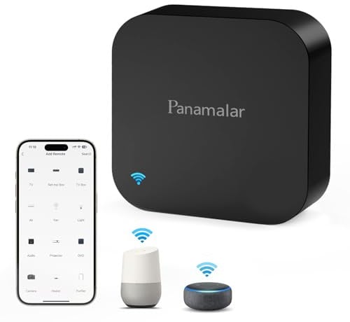 Panamalar Smart Telecomando con IR e RF, 2 in 1 WiFi Universale IR Remoto Hub Supporto Alexa/Controllo App/TImer/DIY, Intelligente Home Automation per TV Condizionatore d'aria Illuminazione Tenda