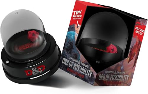 FanRoll D&D Orb of Possibility, offiziell lizenzierte Dungeons & Dragons Würfelrolle mit Silikon D20 und abnehmbarem Deckel